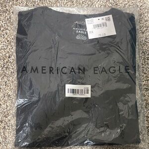 American Eagle Black Waffle Baby Tee